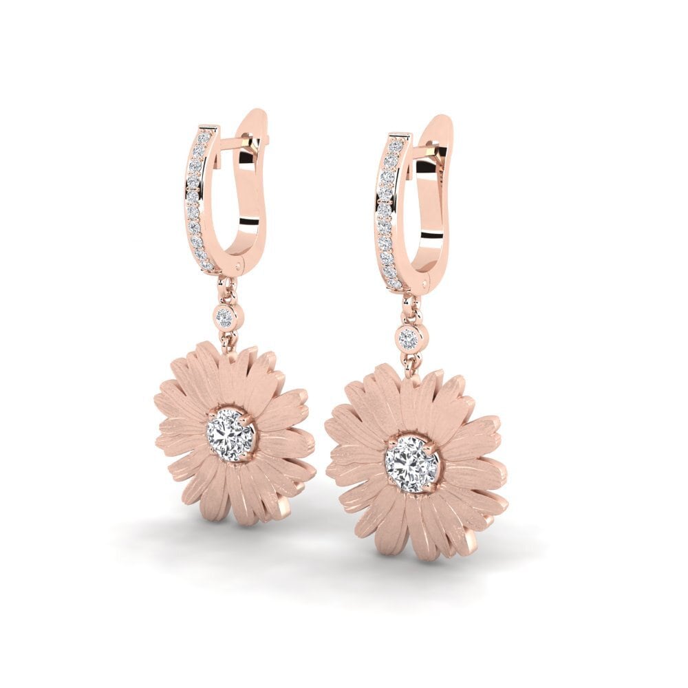 Boucles D'oreilles Cerceaux Diamants 1,16 Carats - Or 14k (585), Diamants Ronds G/VS1, Neuf