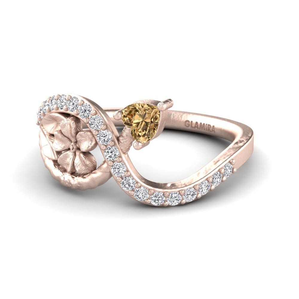 Diamante café Anillo Leatha