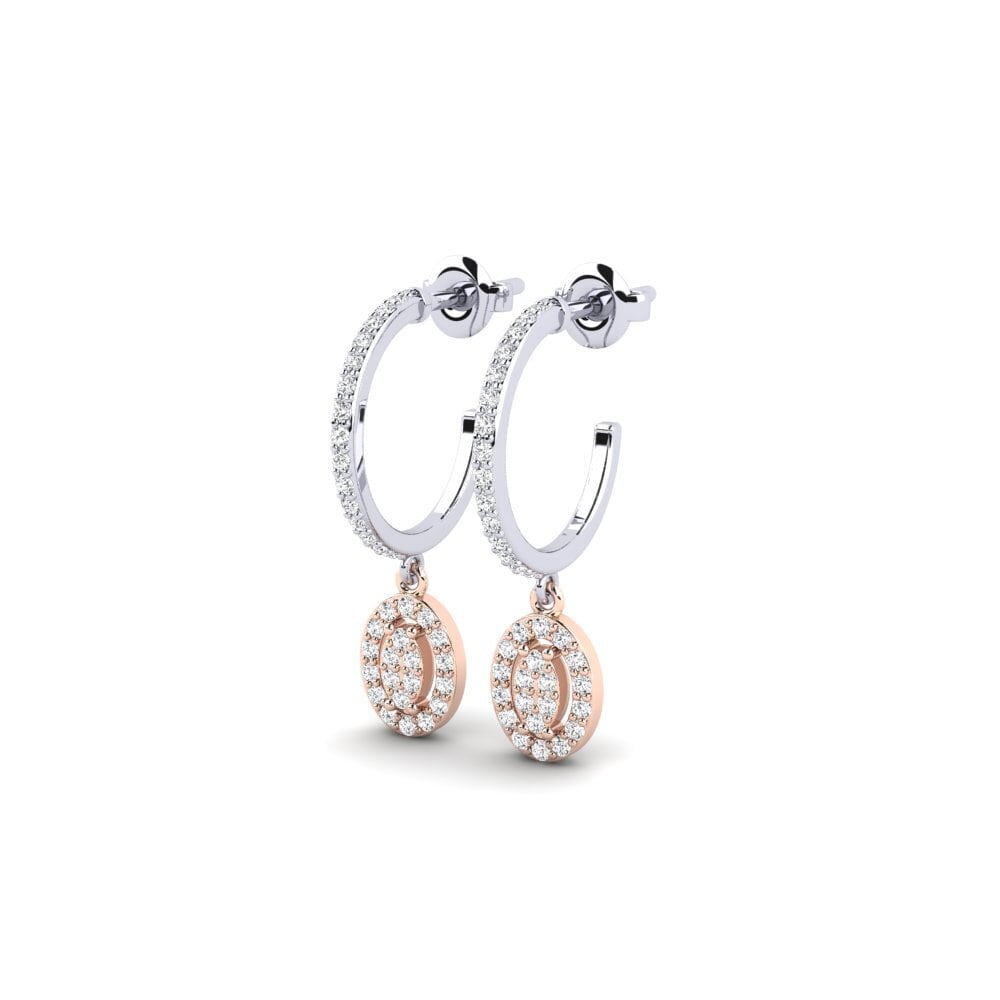 14ct White & Rose Gold Women's Earring Orain