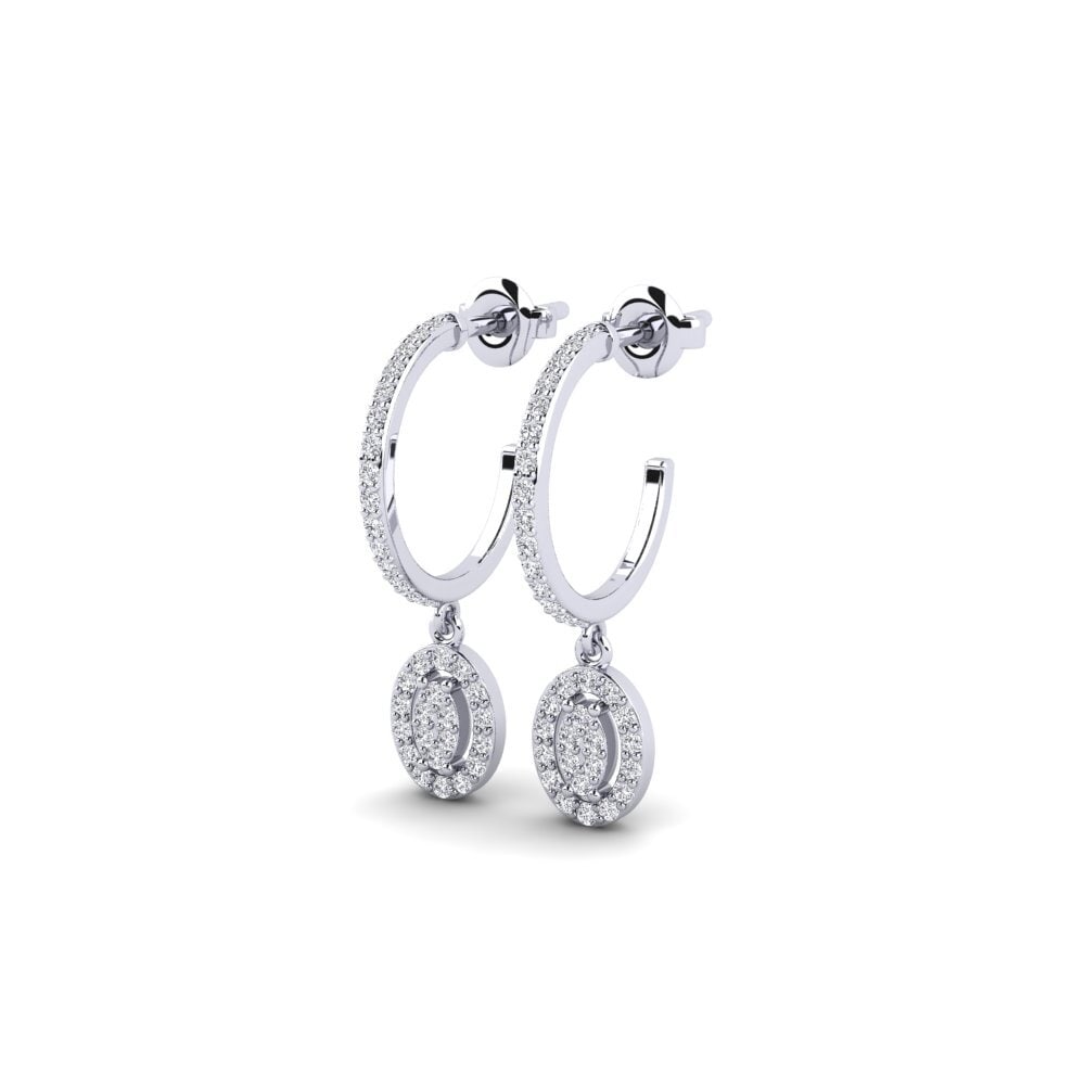 14k Oro Blanco Pendiente de mujer Orain