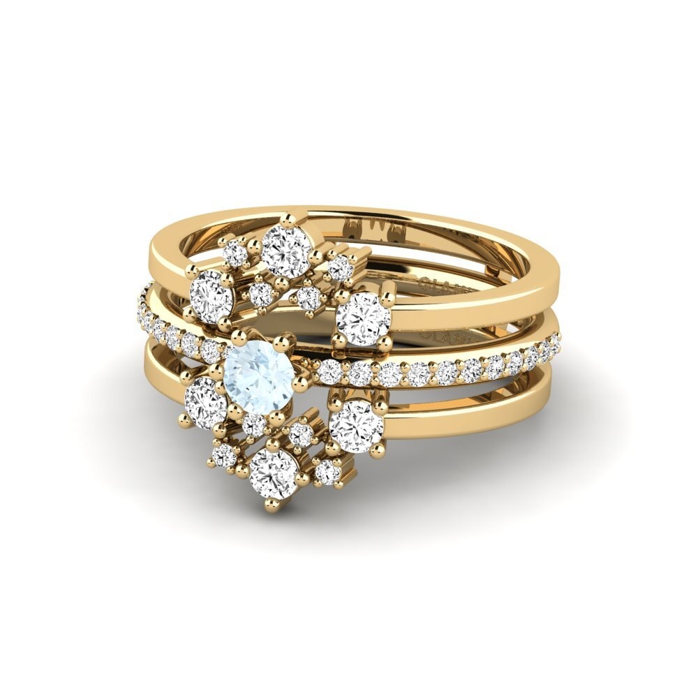 Aguamarina Anillo Orceo SET