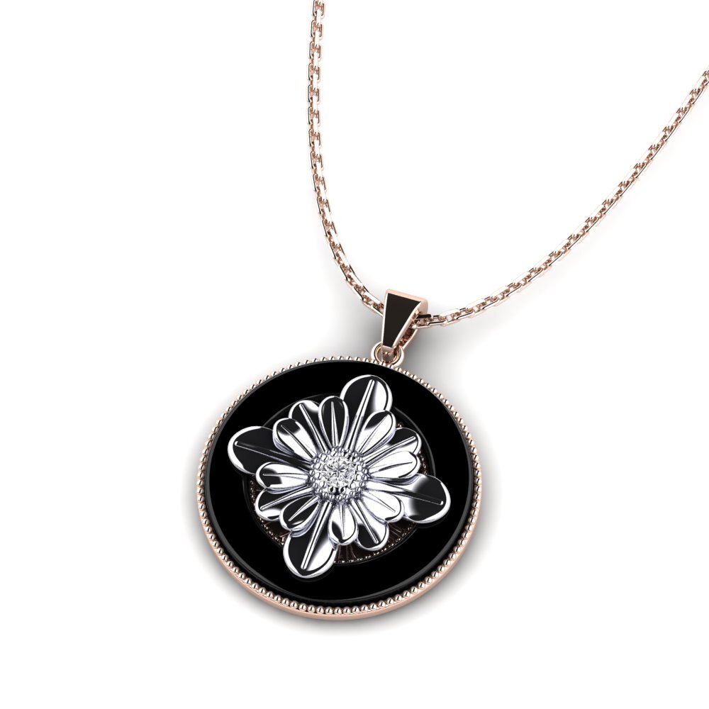 14k Oro Rosa/Blanco Colgante de Mujer Oreilly