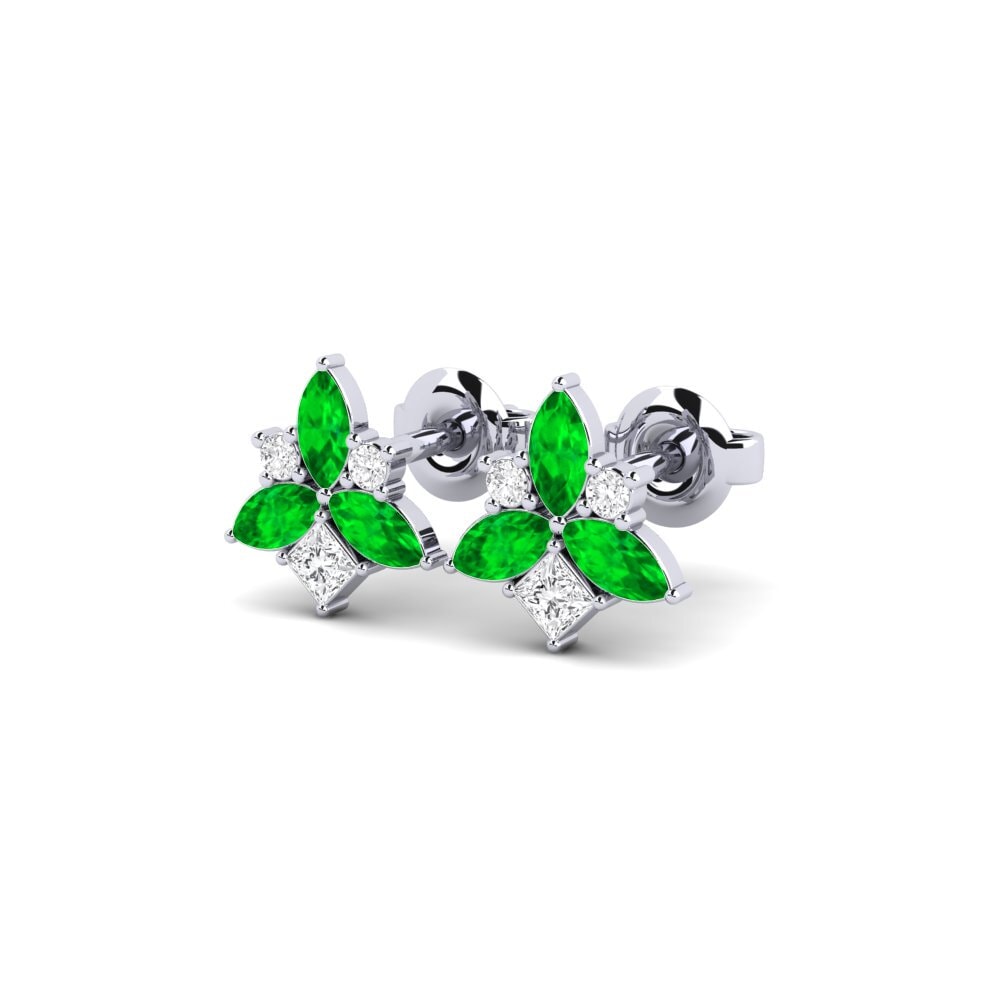 950 Palladium Emerald Women's Earring Orleans