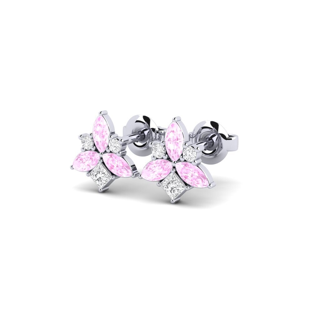 18k White Gold Pink Sapphire Women's Earring Orleans