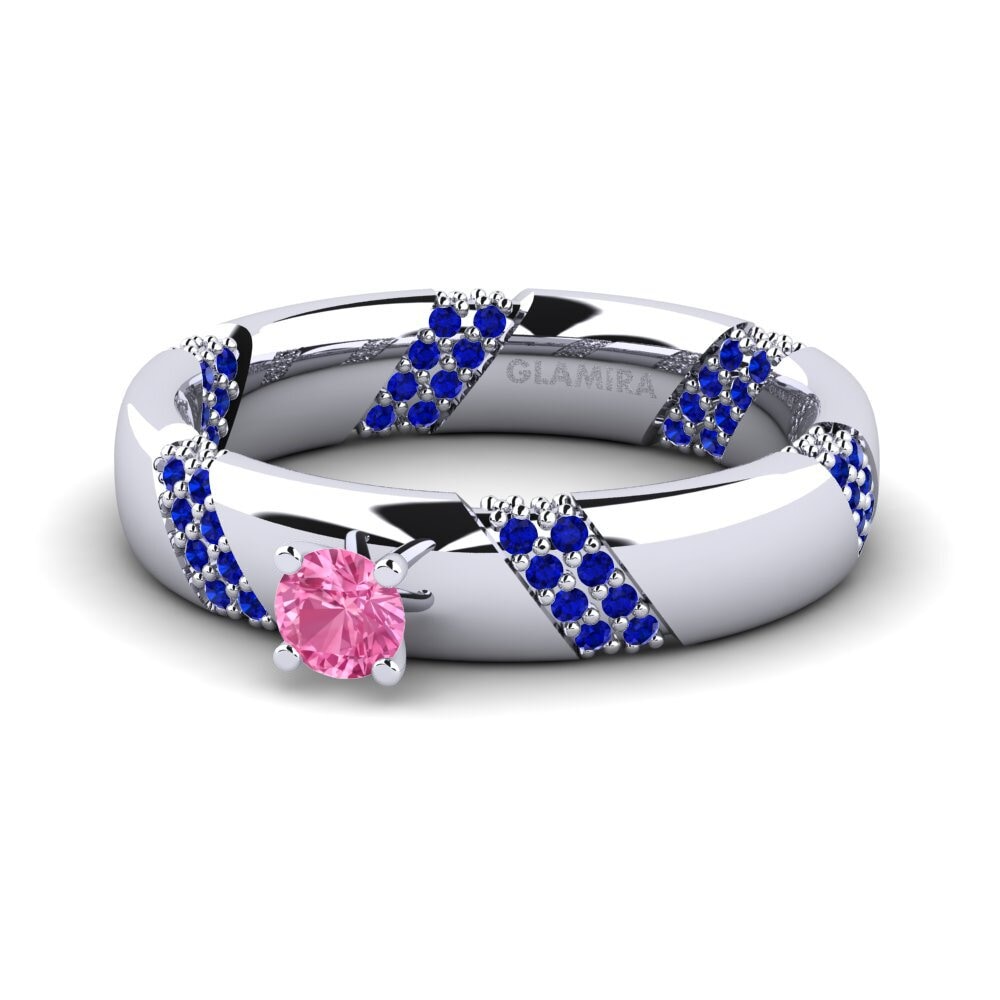 18ct White Gold Pink Sapphire Engagement Ring Orlena 0.16 crt
