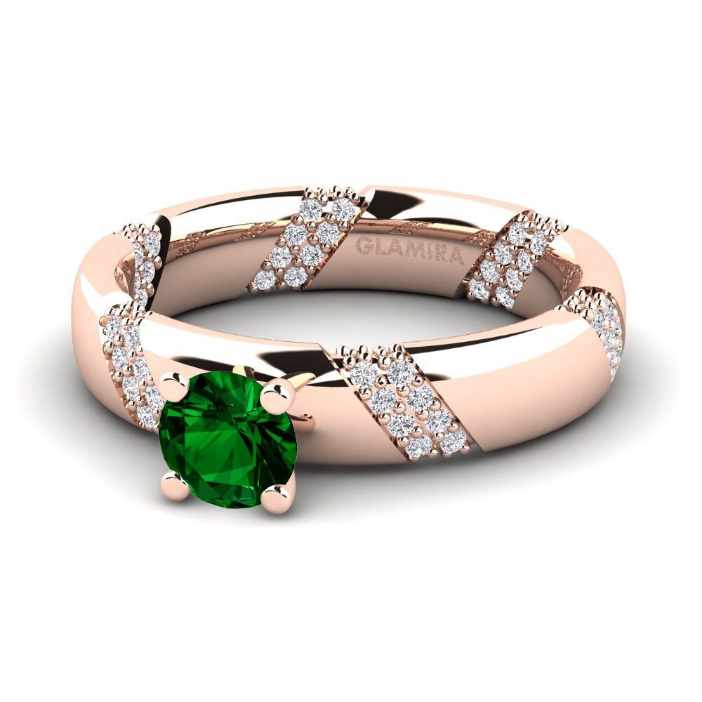 Green Zirconia Engagement Ring Orlena 0.5 crt