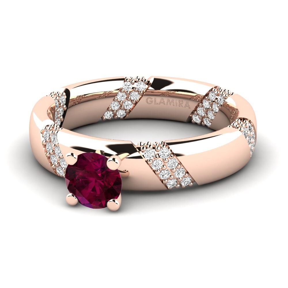 Đá Rhodolite Nhẫn đính hôn Orlena 0.5 crt