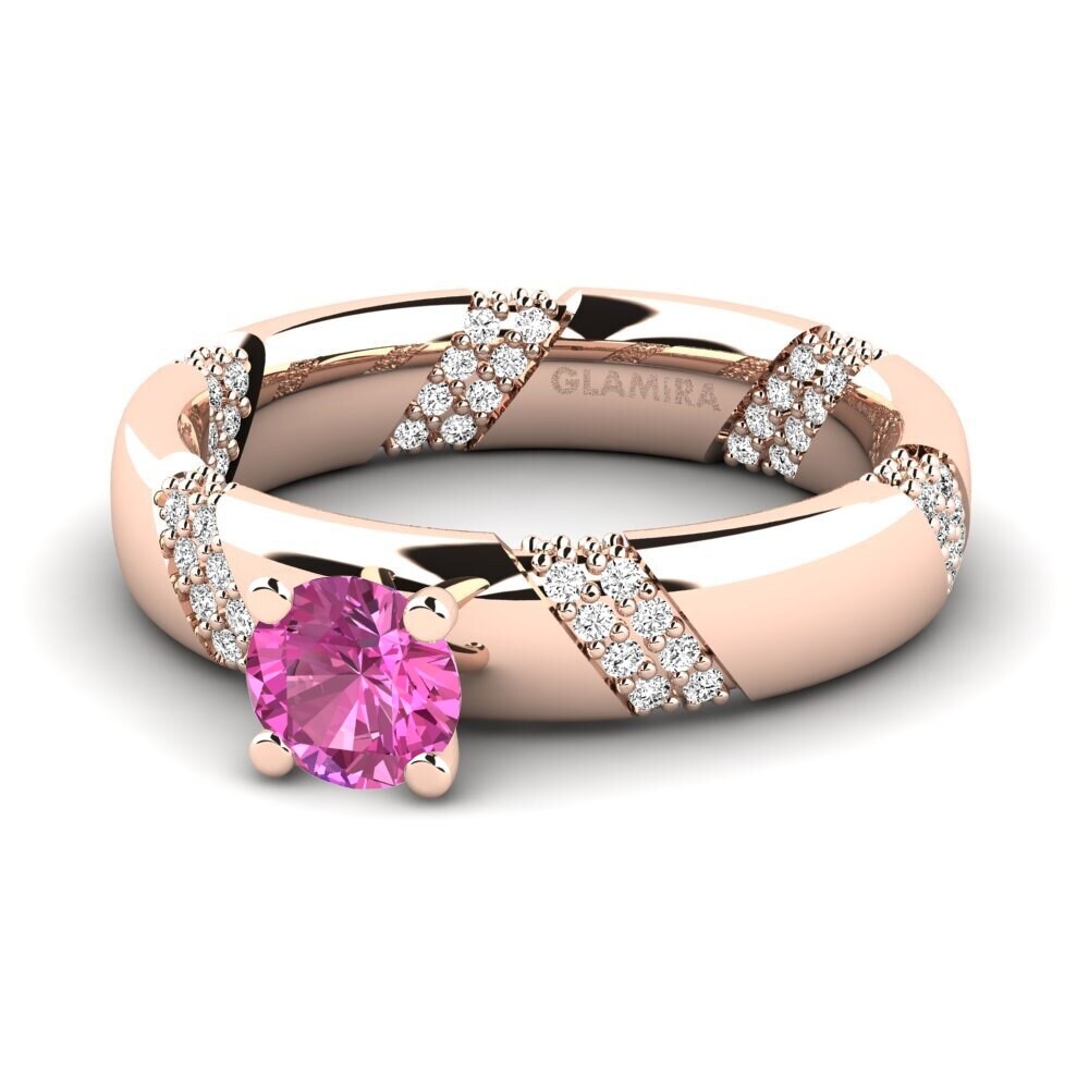 Topacio Rosa Anillo de compromiso Orlena 0.5 crt