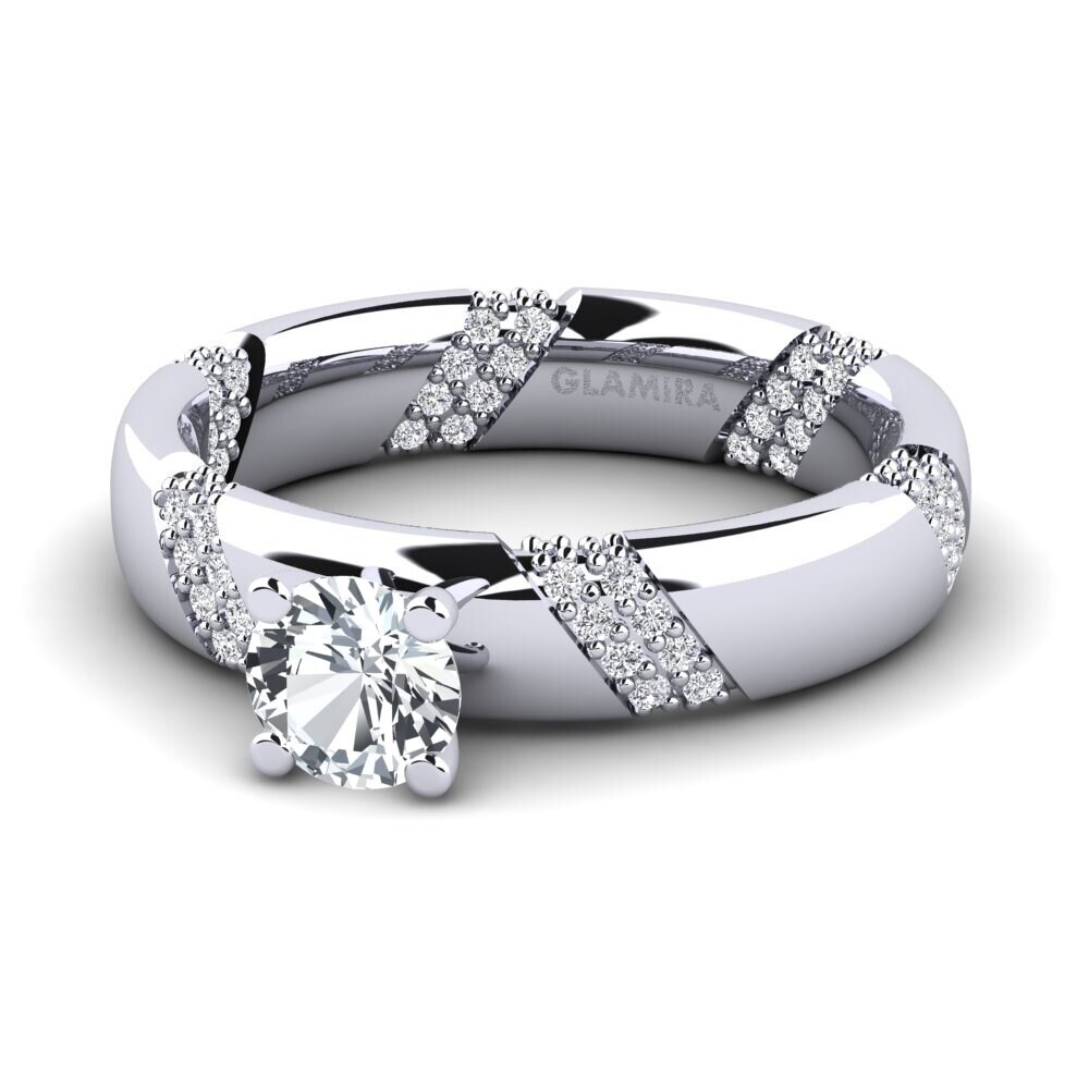 Weißer Zirkon Verlobungsring Orlena 0.5 crt