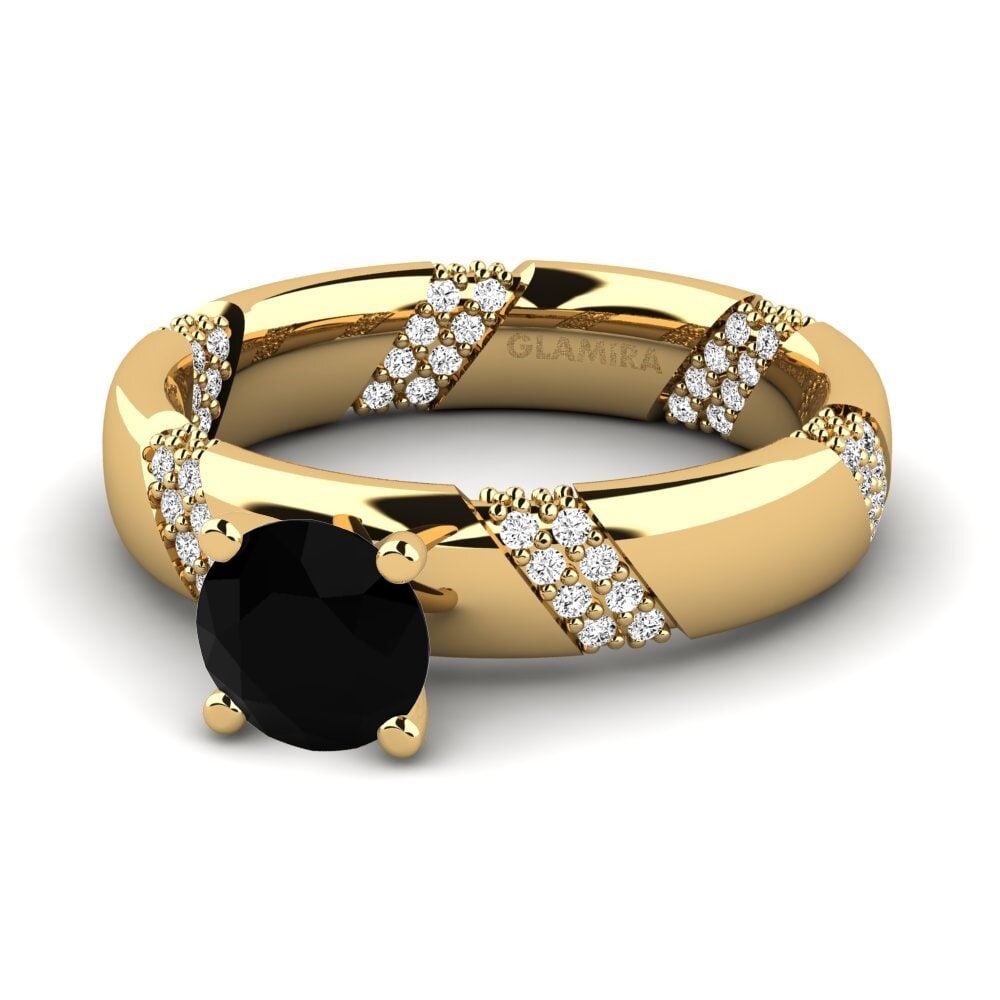 Ónix Negro Anillo de compromiso Orlena