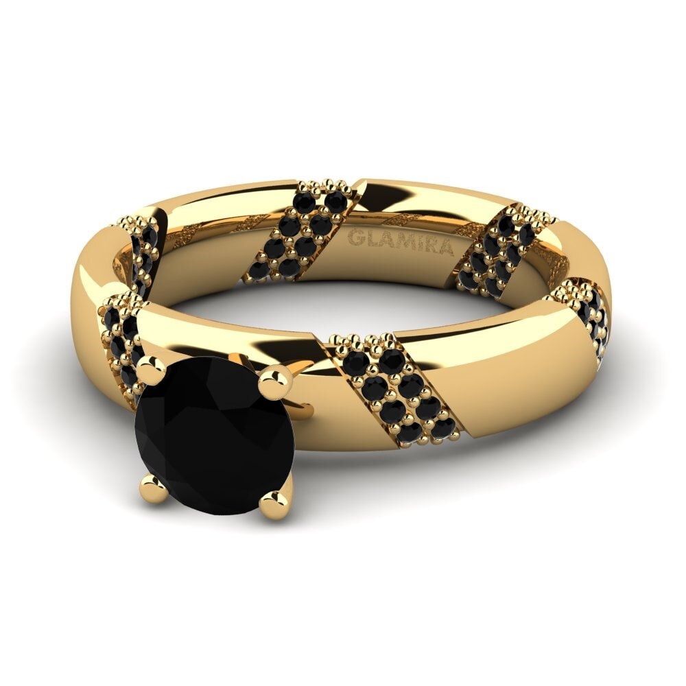 Black Diamond Engagement Ring Orlena
