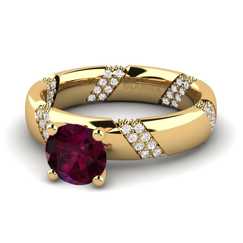 Đá Rhodolite Nhẫn đính hôn Orlena 1.0 crt