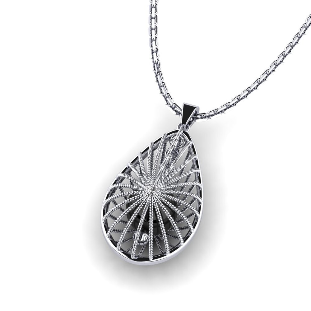 14k Oro Blanco Colgante Orndorff