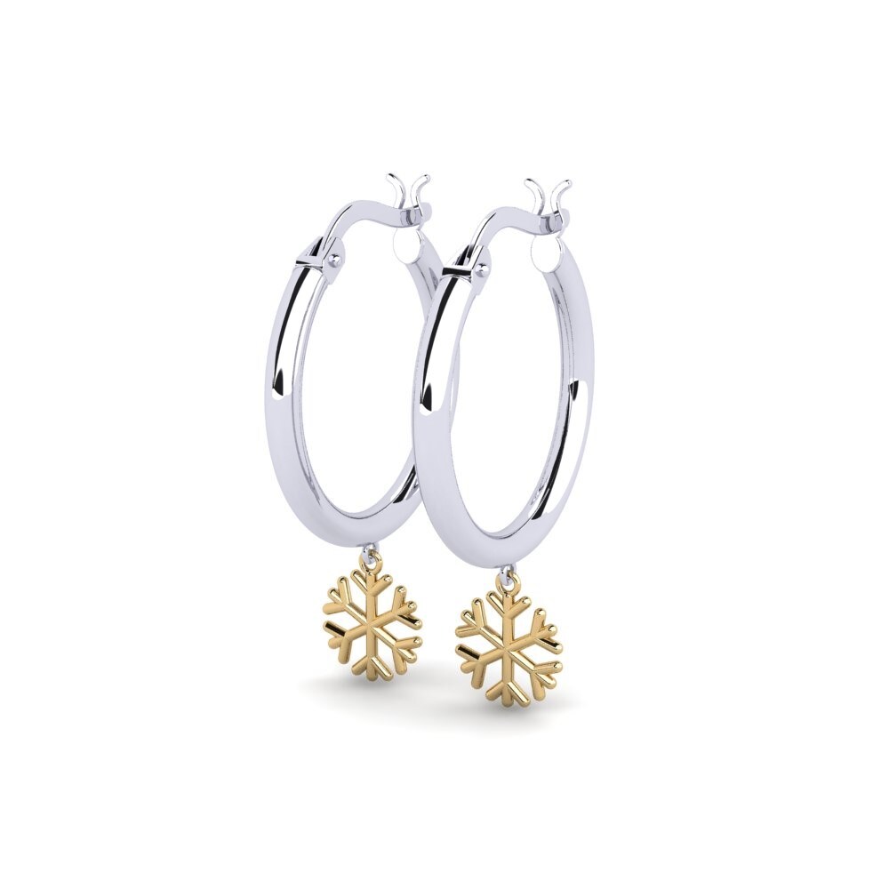 14k Oro Blanco & Amarillo Pendiente Ospedale