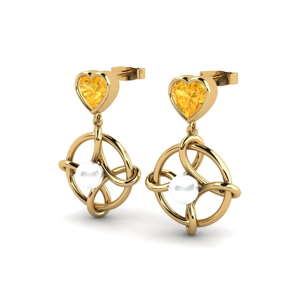 9ct Yellow Gold Citrine Women's Earring Osservare