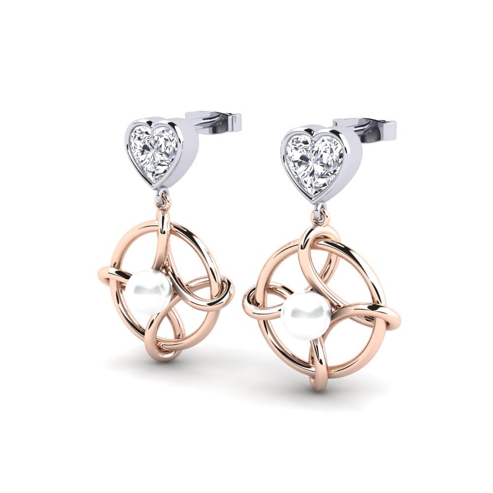 9ct Rose & White Gold Lab Grown Diamond Women's Earring Osservare