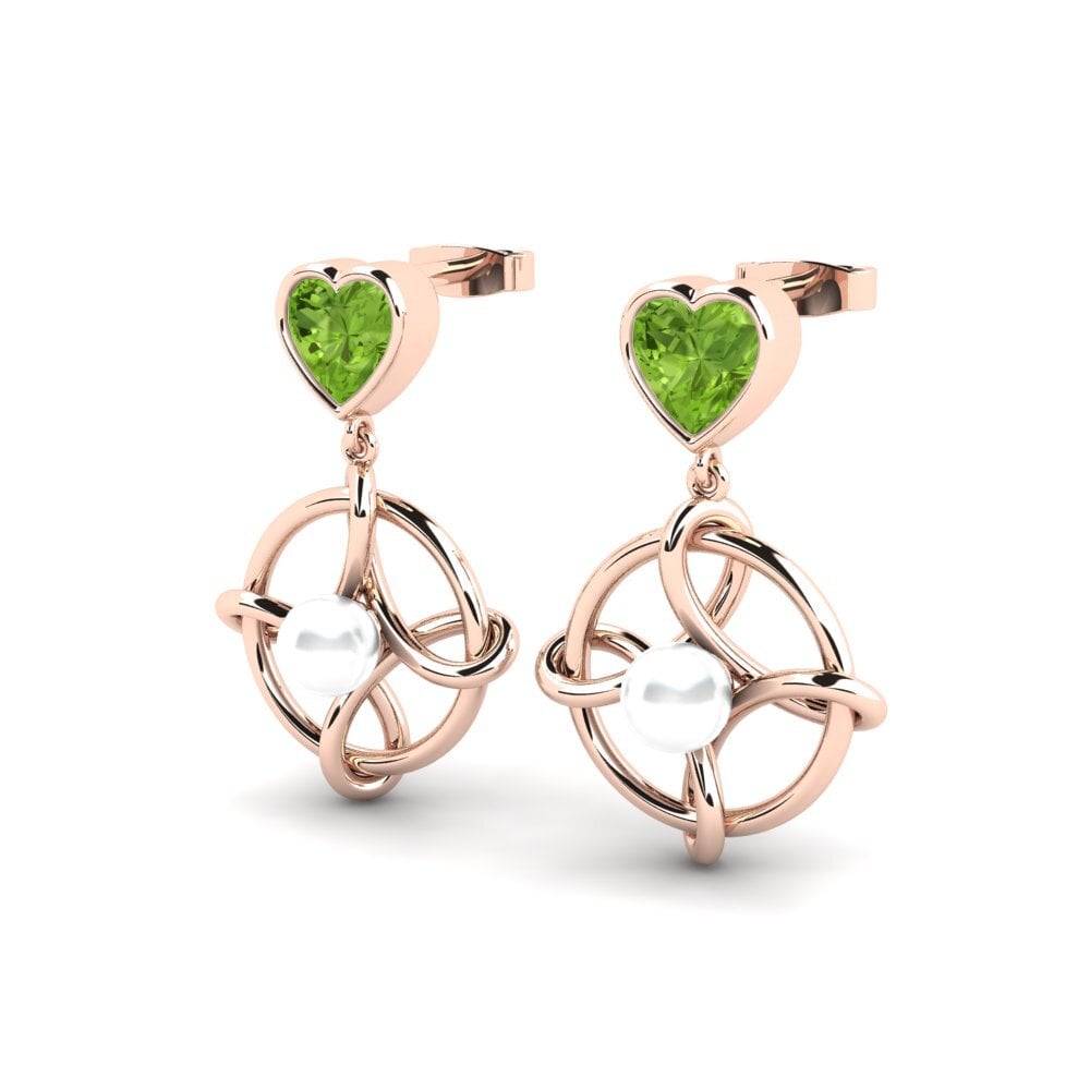 14k Oro Rosa Peridoto Pendiente de mujer Osservare