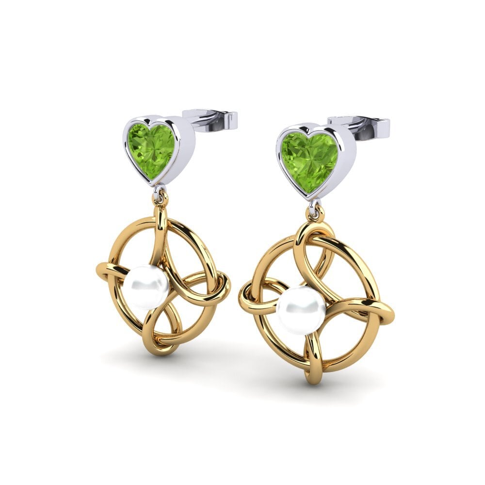 9ct Yellow & White Gold Peridot Women's Earring Osservare