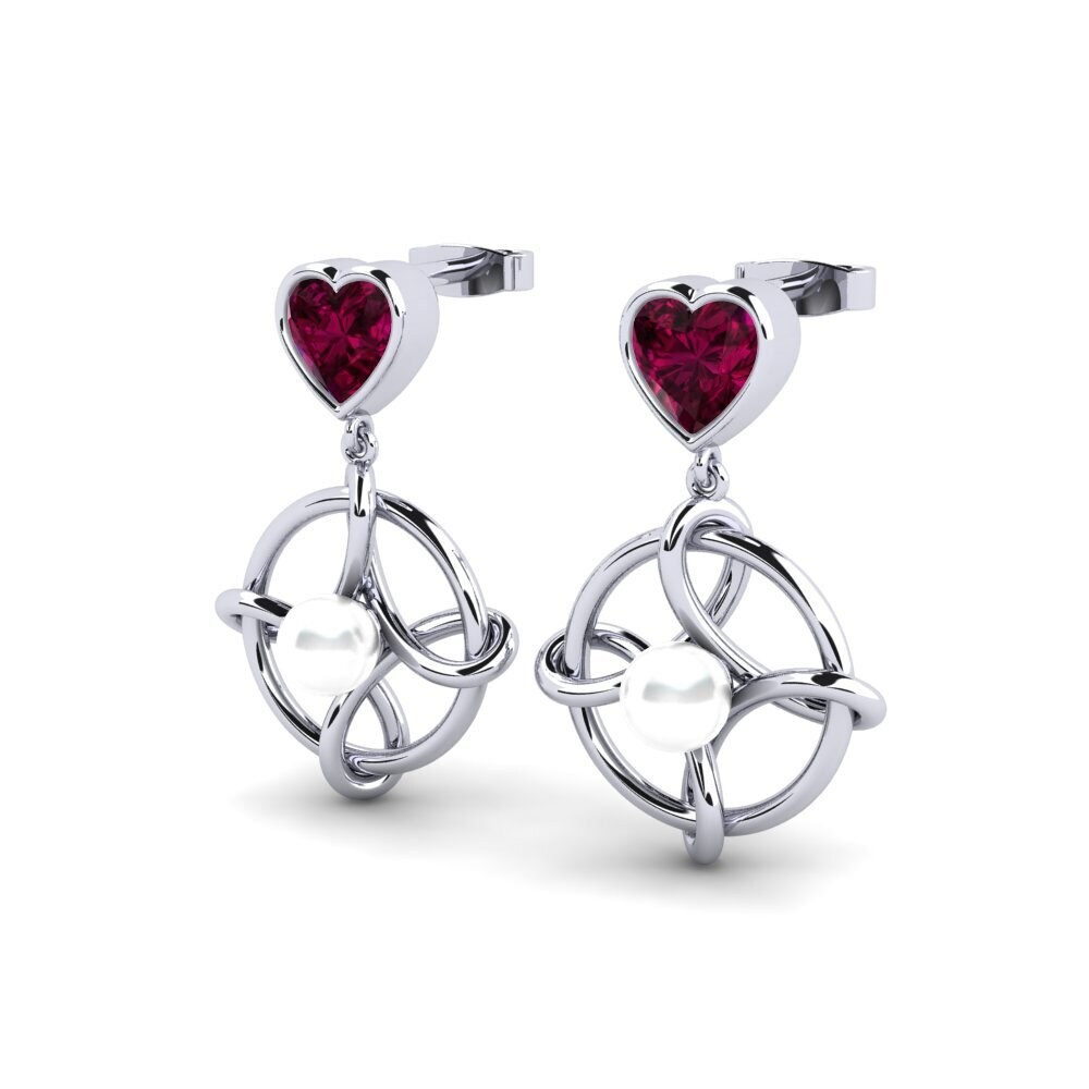 Corazón Granate Rhodolite Pendiente de mujer Osservare