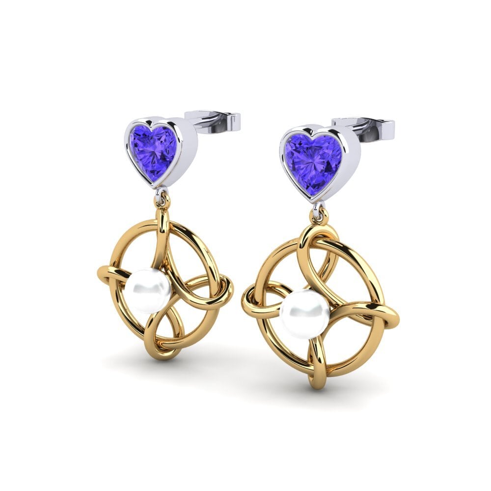 9ct Yellow & White Gold Tanzanite Women's Earring Osservare
