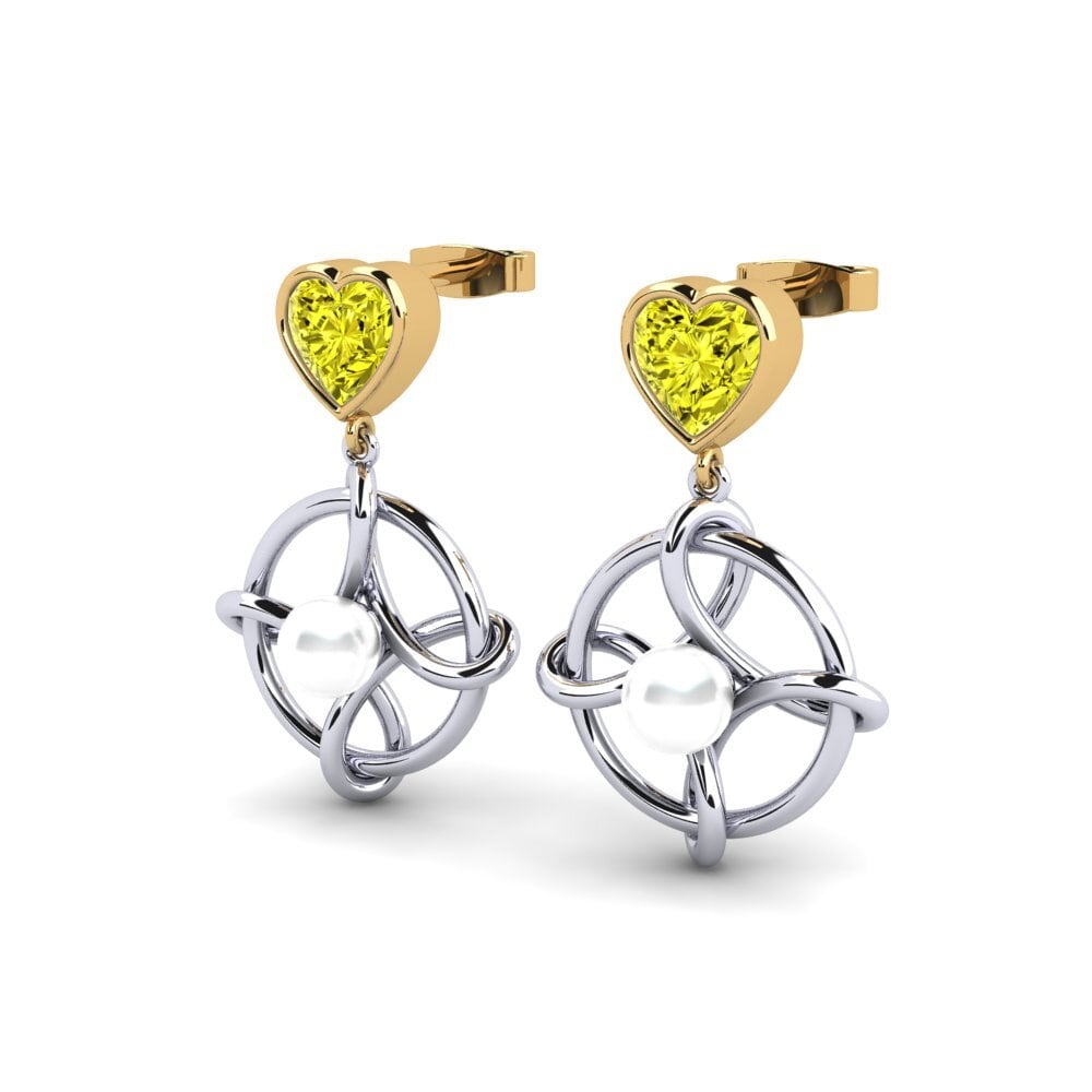 18ct White & Yellow Gold Yellow Diamond Women's Earring Osservare
