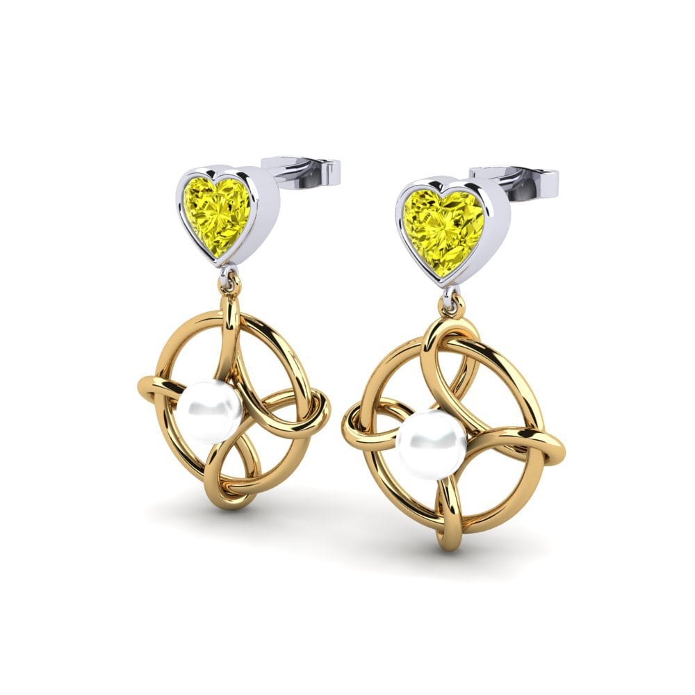 18ct Yellow & White Gold Yellow Diamond Women's Earring Osservare