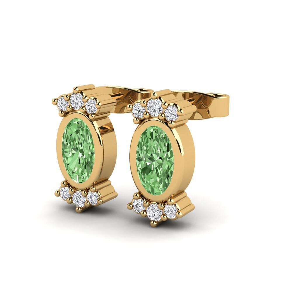 Oval Green Diamond Women's Earring Osvald