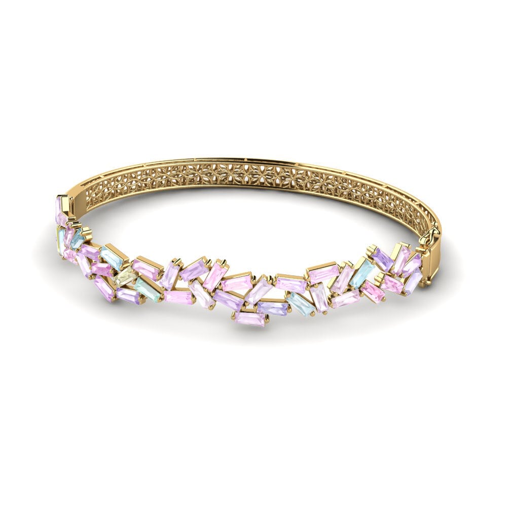 Brazaletes 14k Oro Amarillo Multi Zafiro Pulsera
