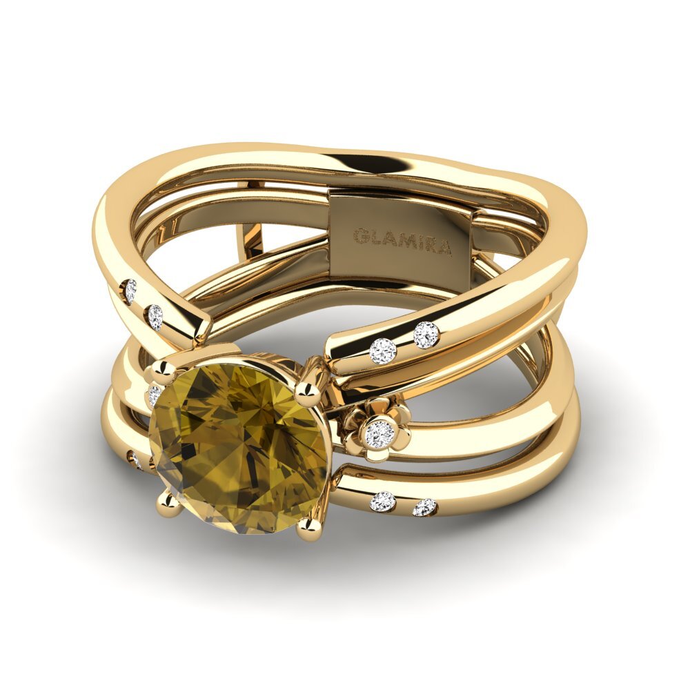 Circón Marrón Anillo Otenden SET