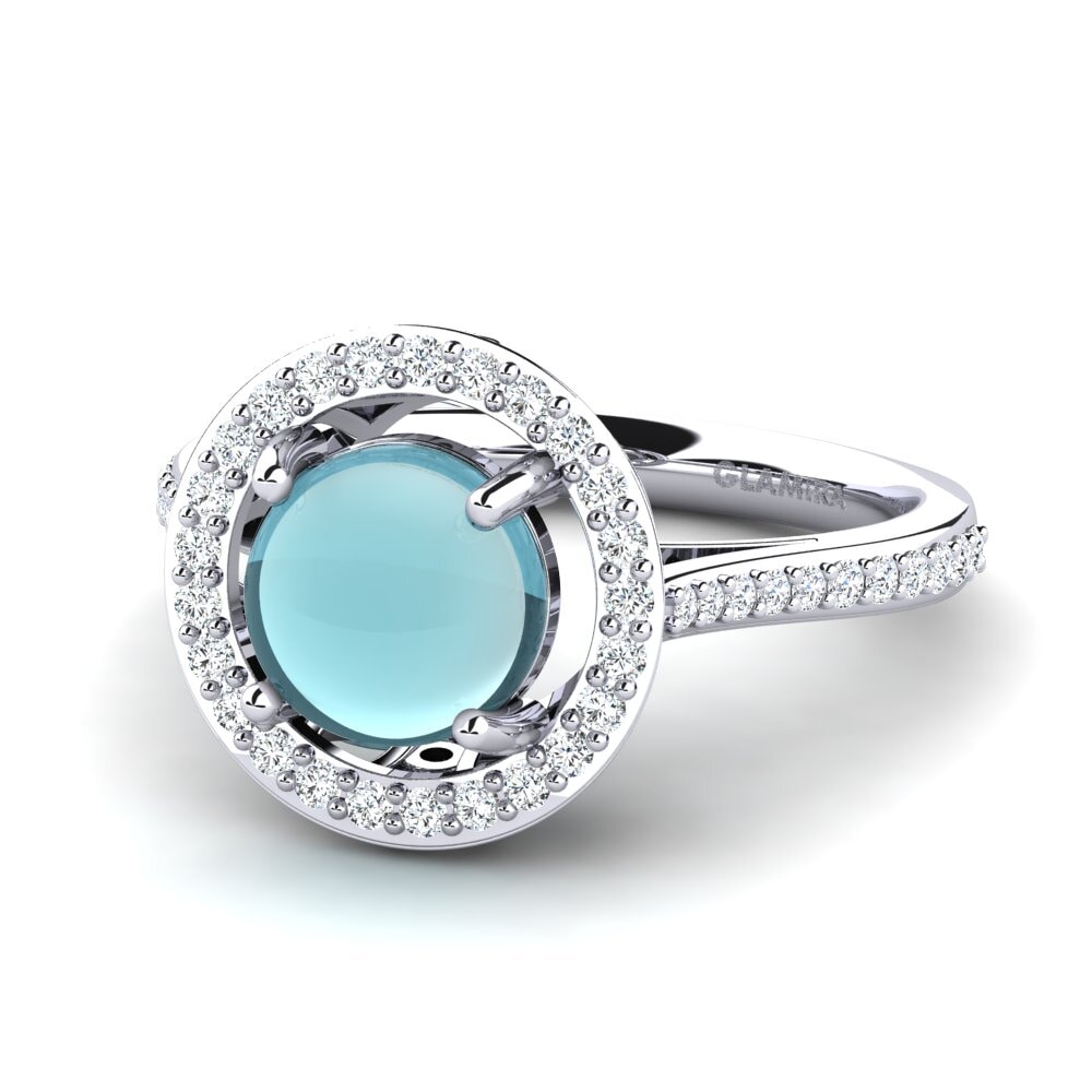 Aguamarina Cabujón Anillo Otilie