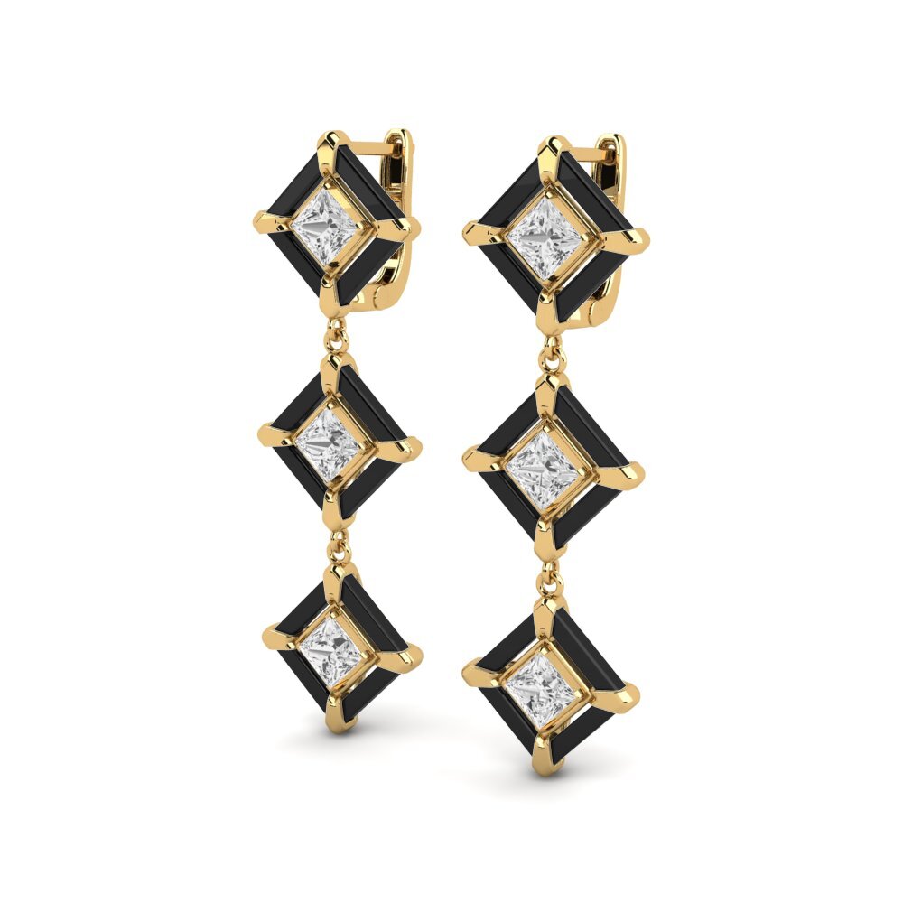 Đá Sapphire Trắng Bông tai nữ Ottesen