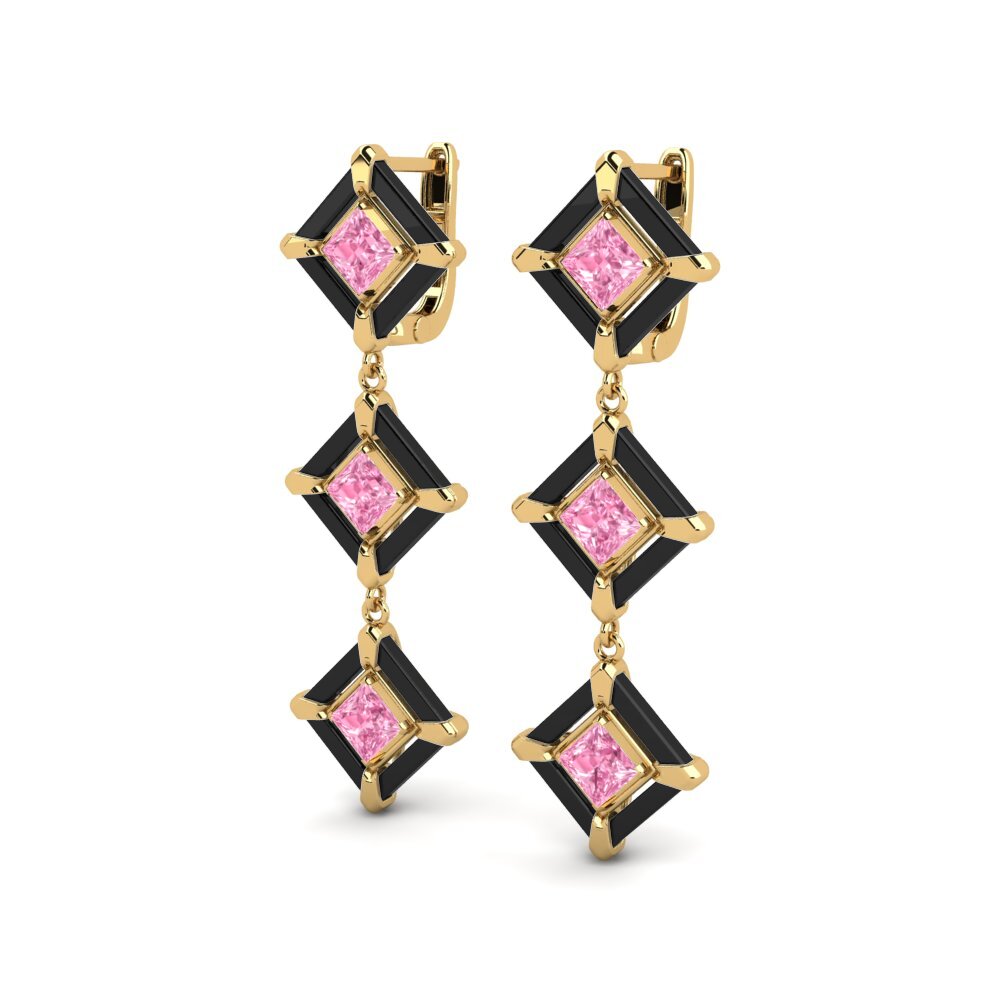 Đá Sapphire Hồng Bông tai nữ Ottesen