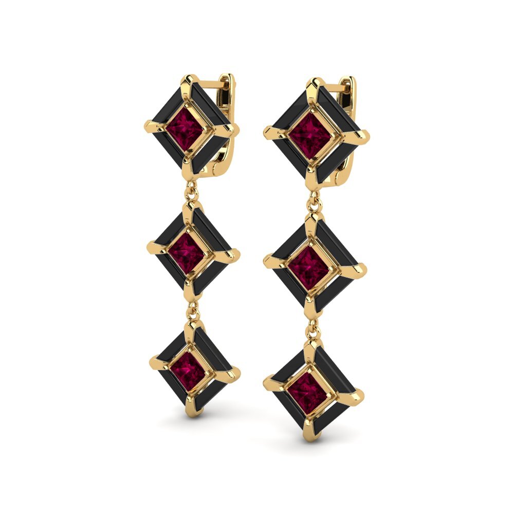 Đá Rhodolite Bông tai nữ Ottesen