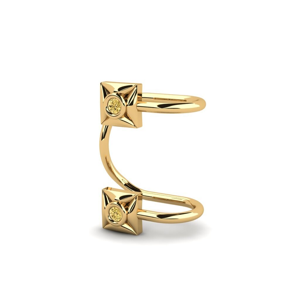 9ct Yellow Gold Yellow Diamond Women's Earring Ottome