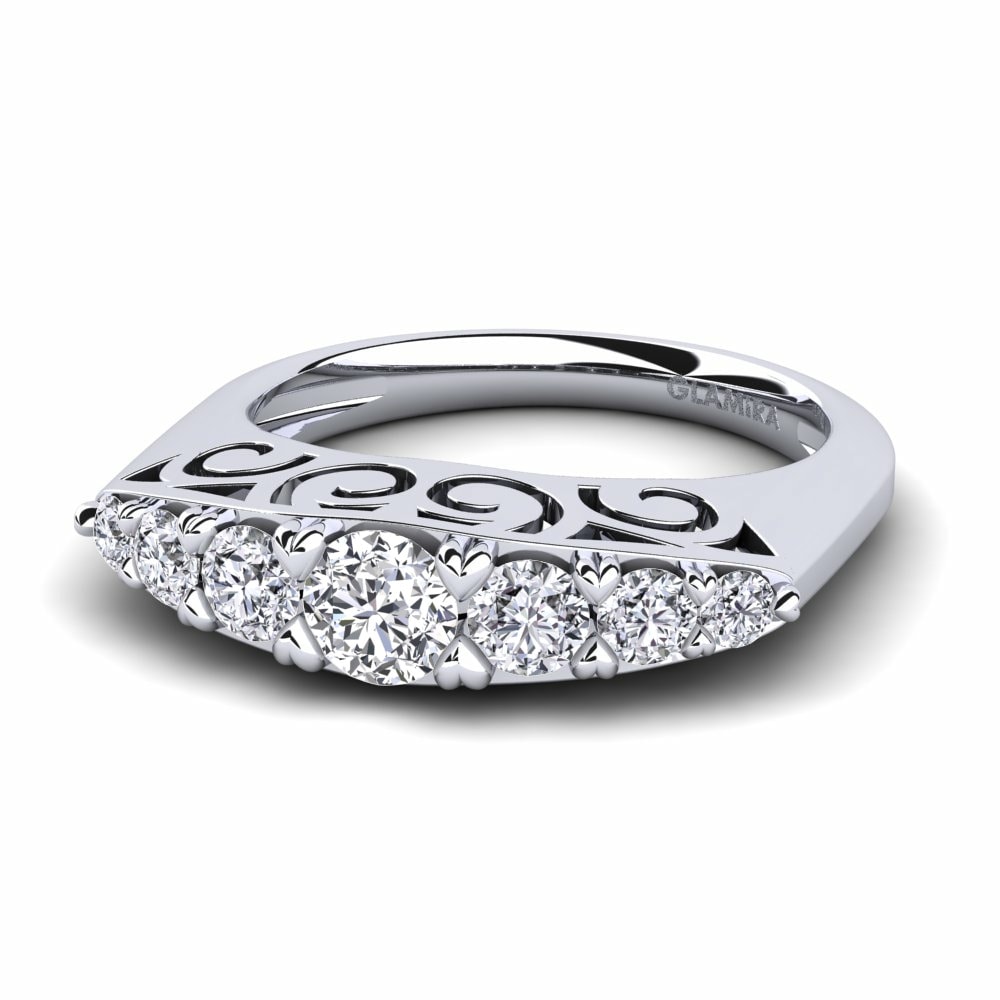 18k White Gold Engagement Ring Ovate