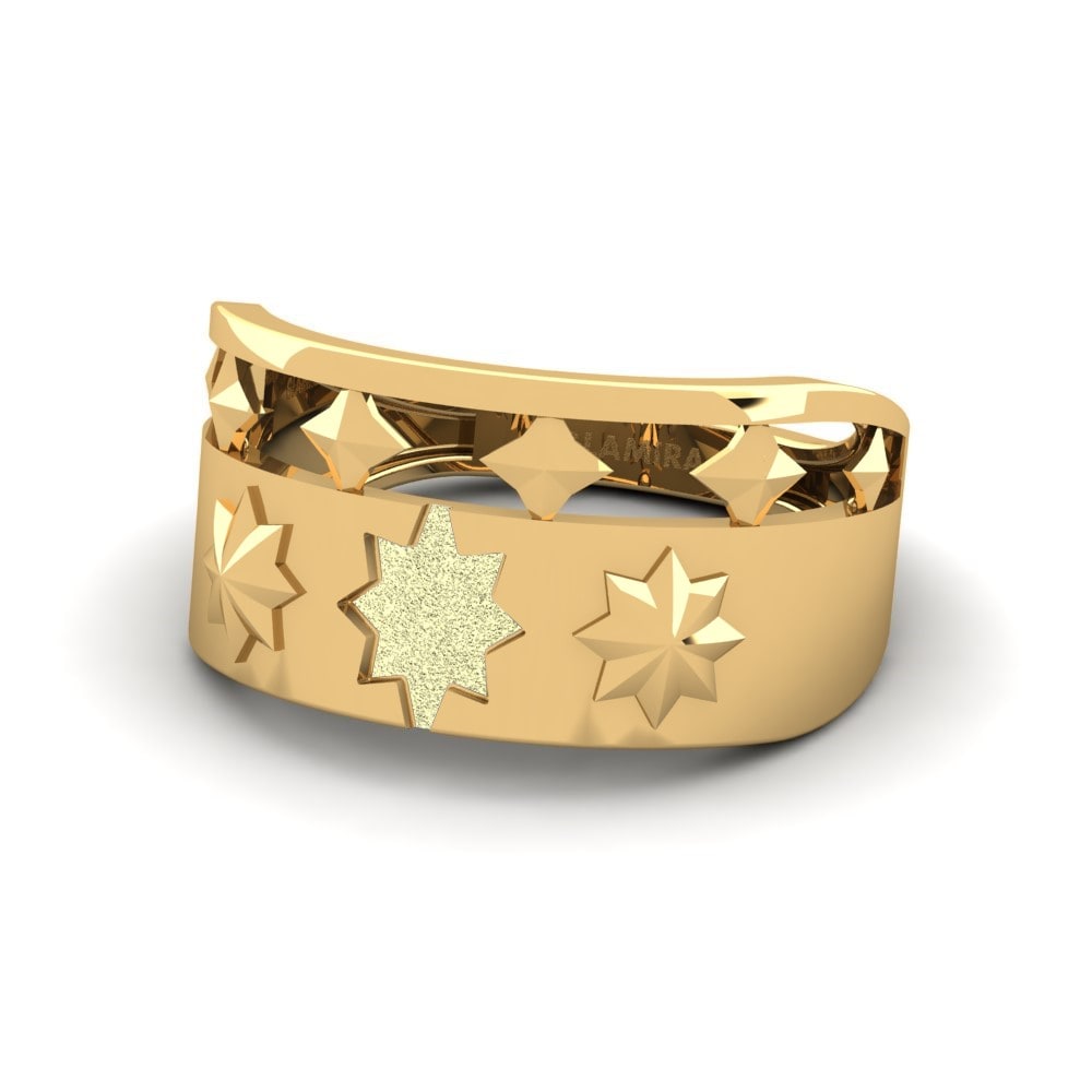 9k Oro Amarillo Anillo Overshadowed