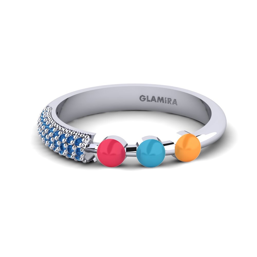 Dunkelblauer Zirkonia Ring Overskyet