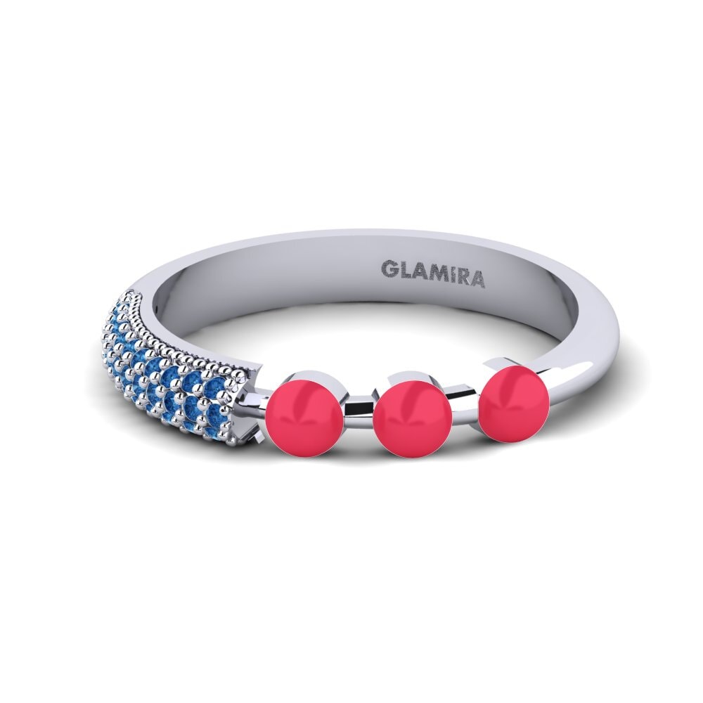 Dunkelblauer Zirkonia Ring Overskyet