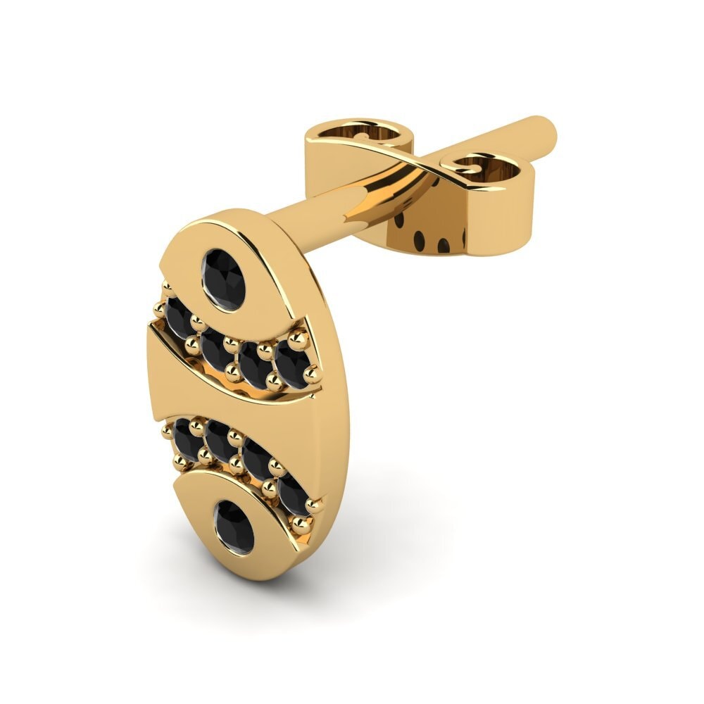14k Oro Amarillo Ónix Negro Pendiente para hombre Ovis