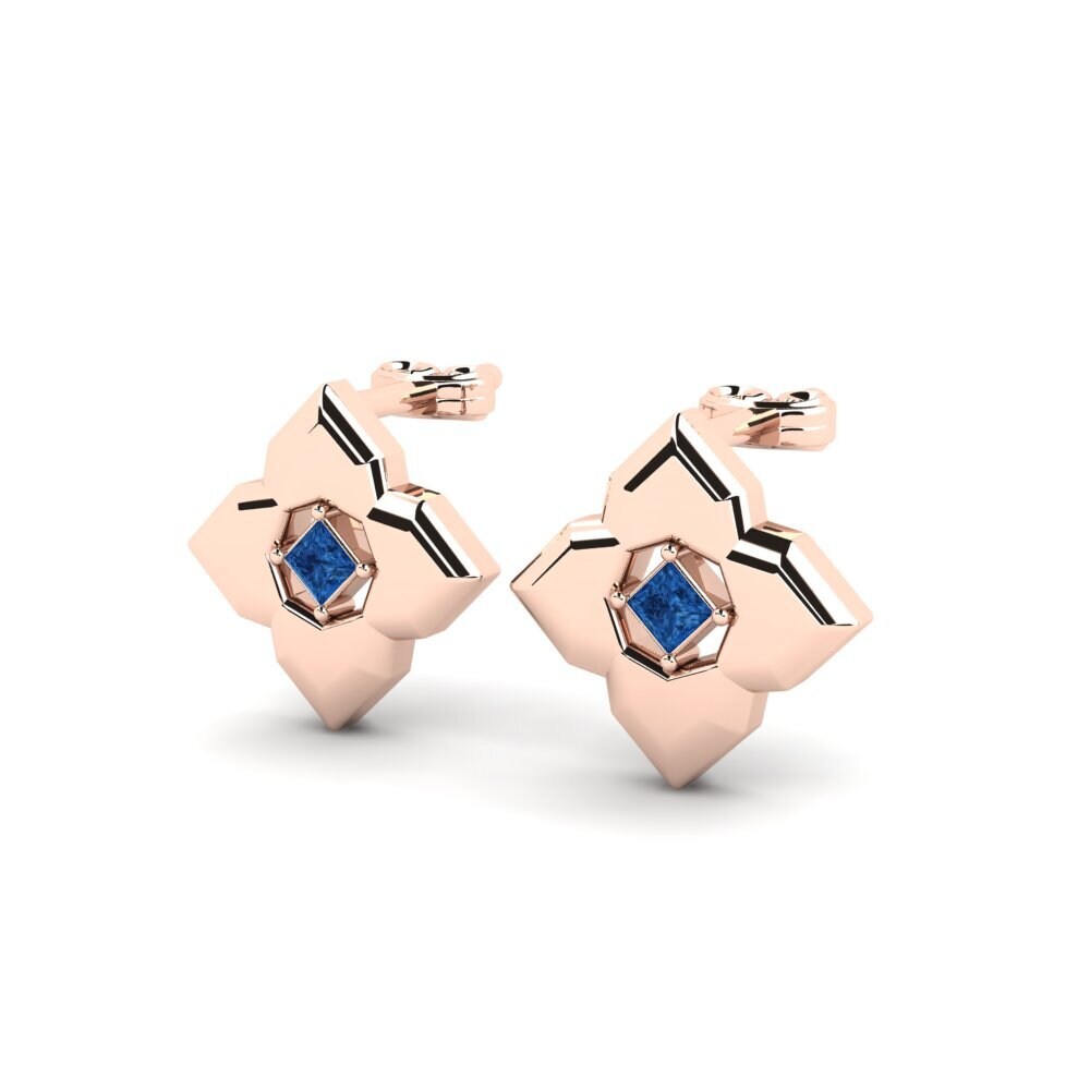 14k Oro Rosa Princesa Pendiente de mujer Oweny