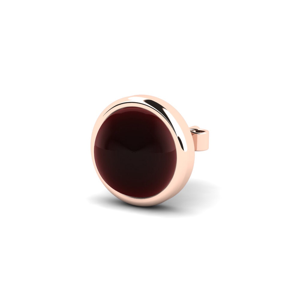 14k Oro Rosa Granate Cabujón Pendiente para hombre Golem