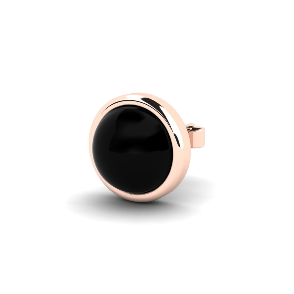 14k Oro Rosa Ónix Negro Pendiente para hombre Golem