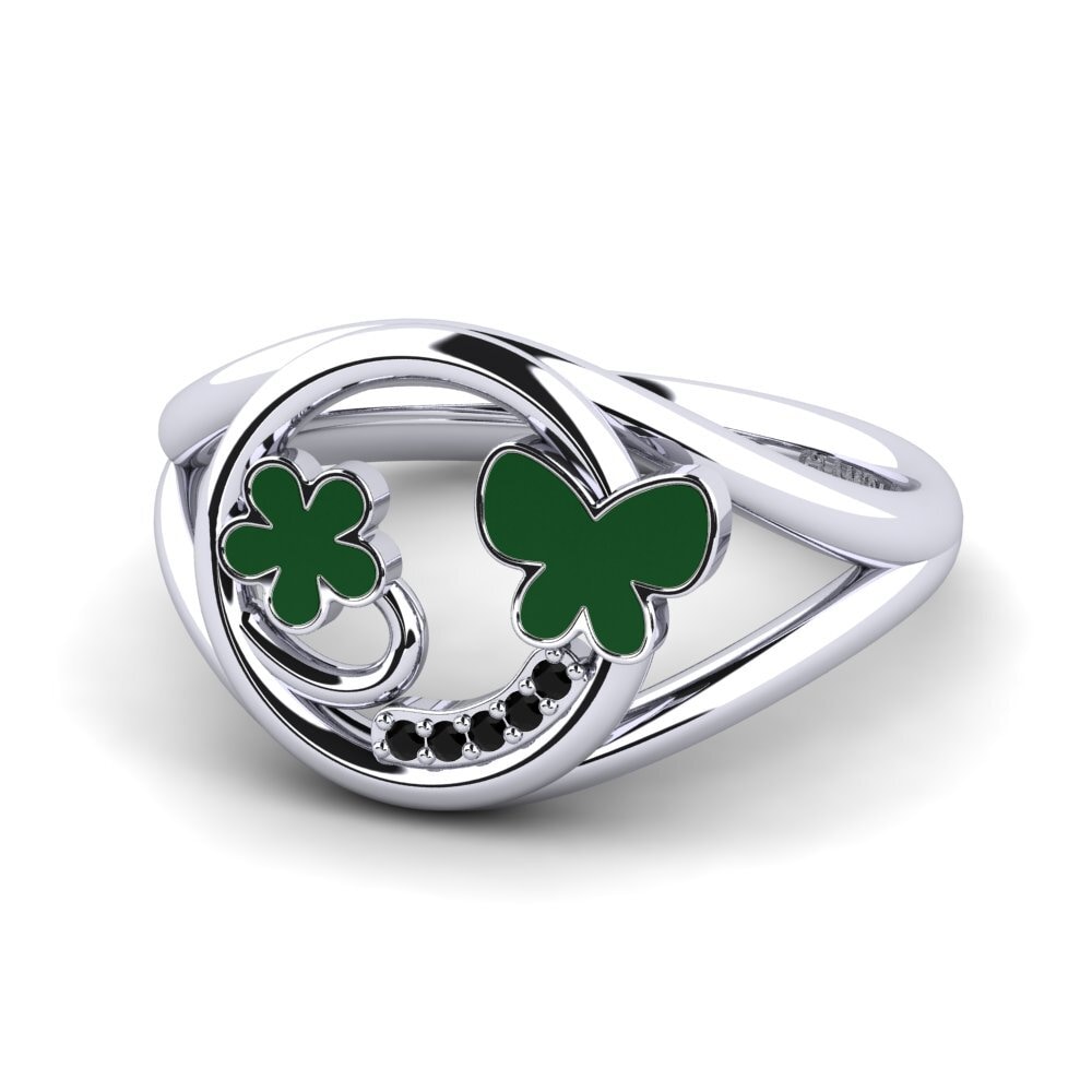 Schwarzer Saphir Ring Padma