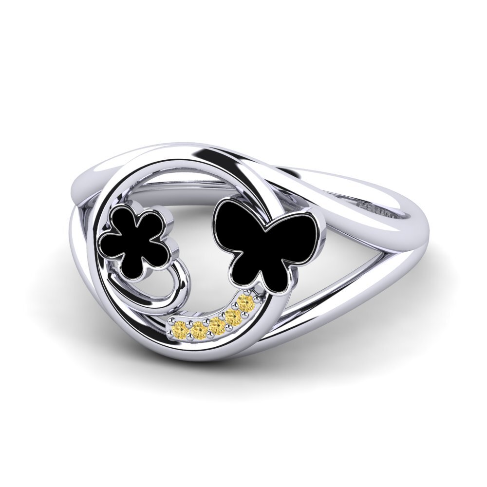 Diamante Amarillo Anillo Padma