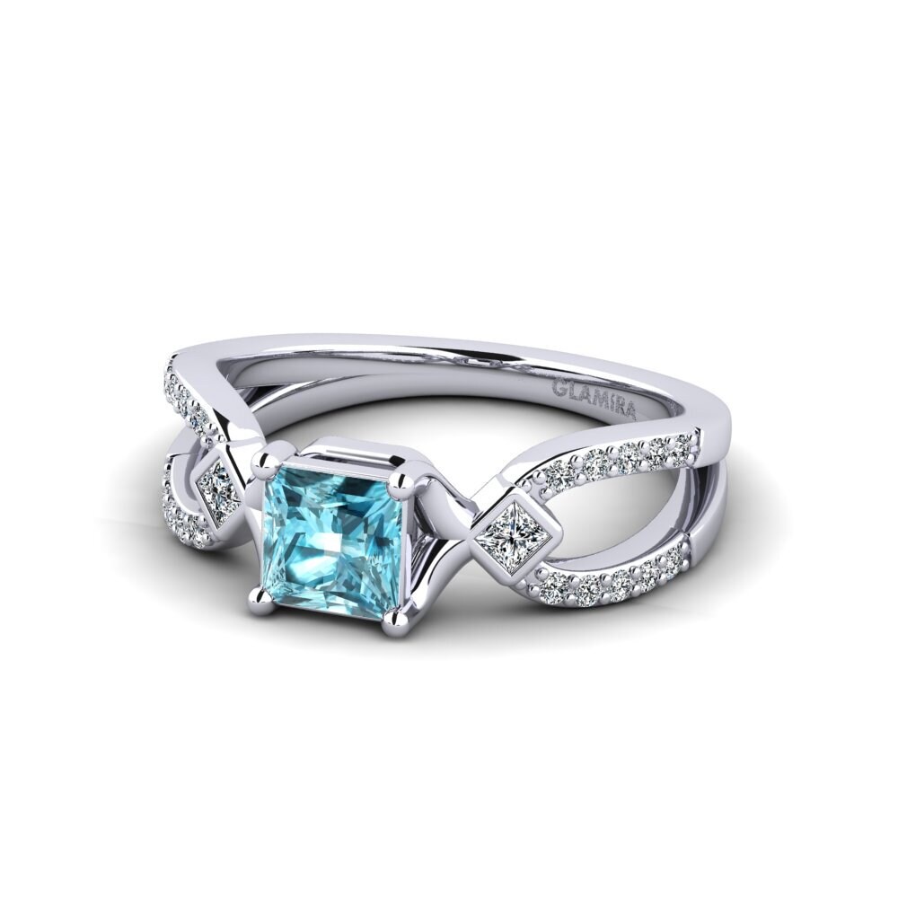 Blue Zircon Women's Ring Paguodea
