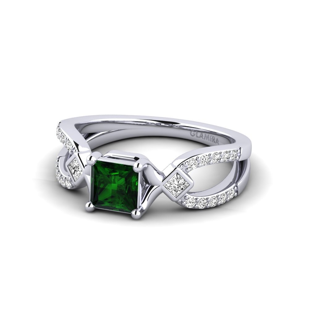 Turmalina verde Anillo de Mujer Paguodea