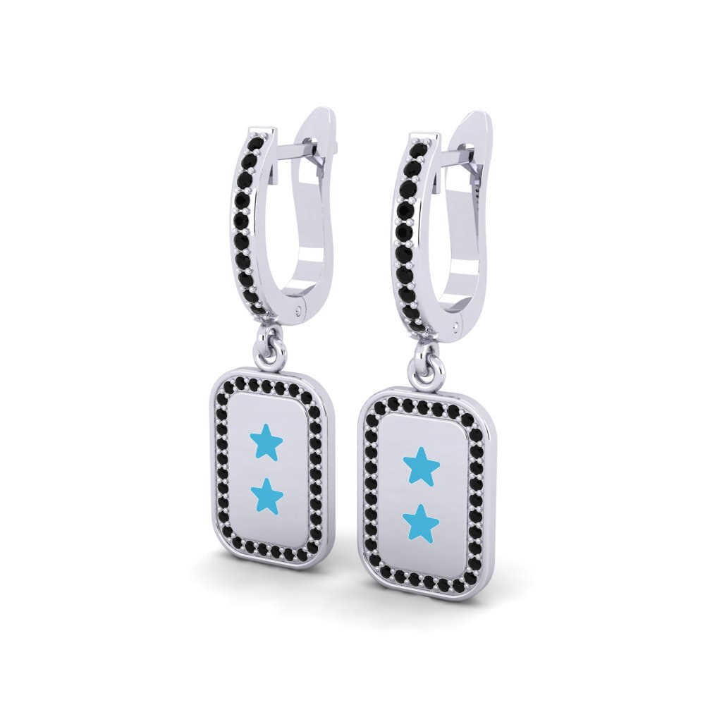 Black Sapphire Women's Earring Paille