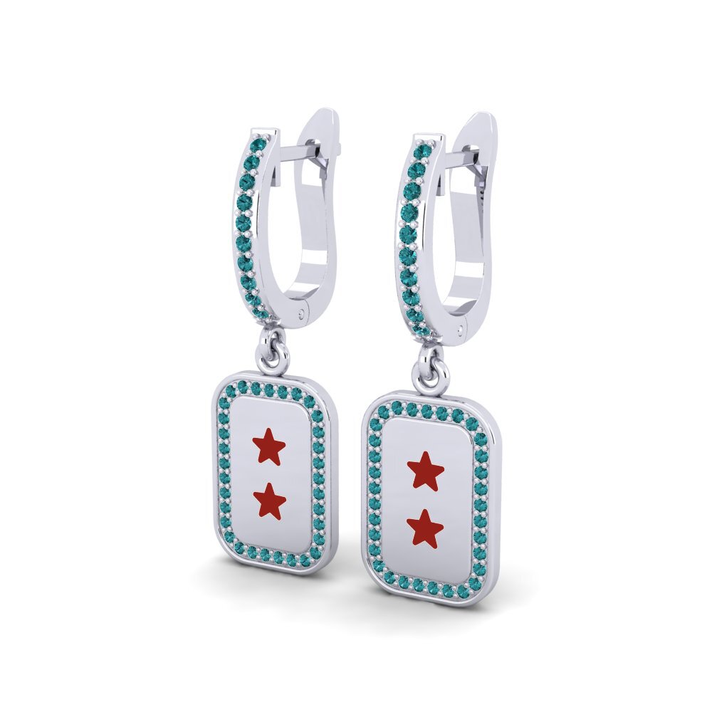 Diamante Azul Pendiente de mujer Paille