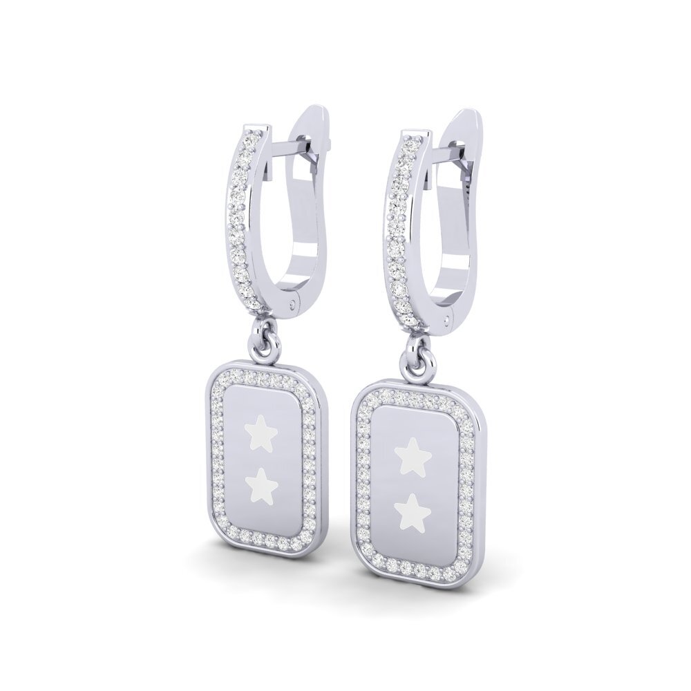 White sapphire Women's Earring Paille