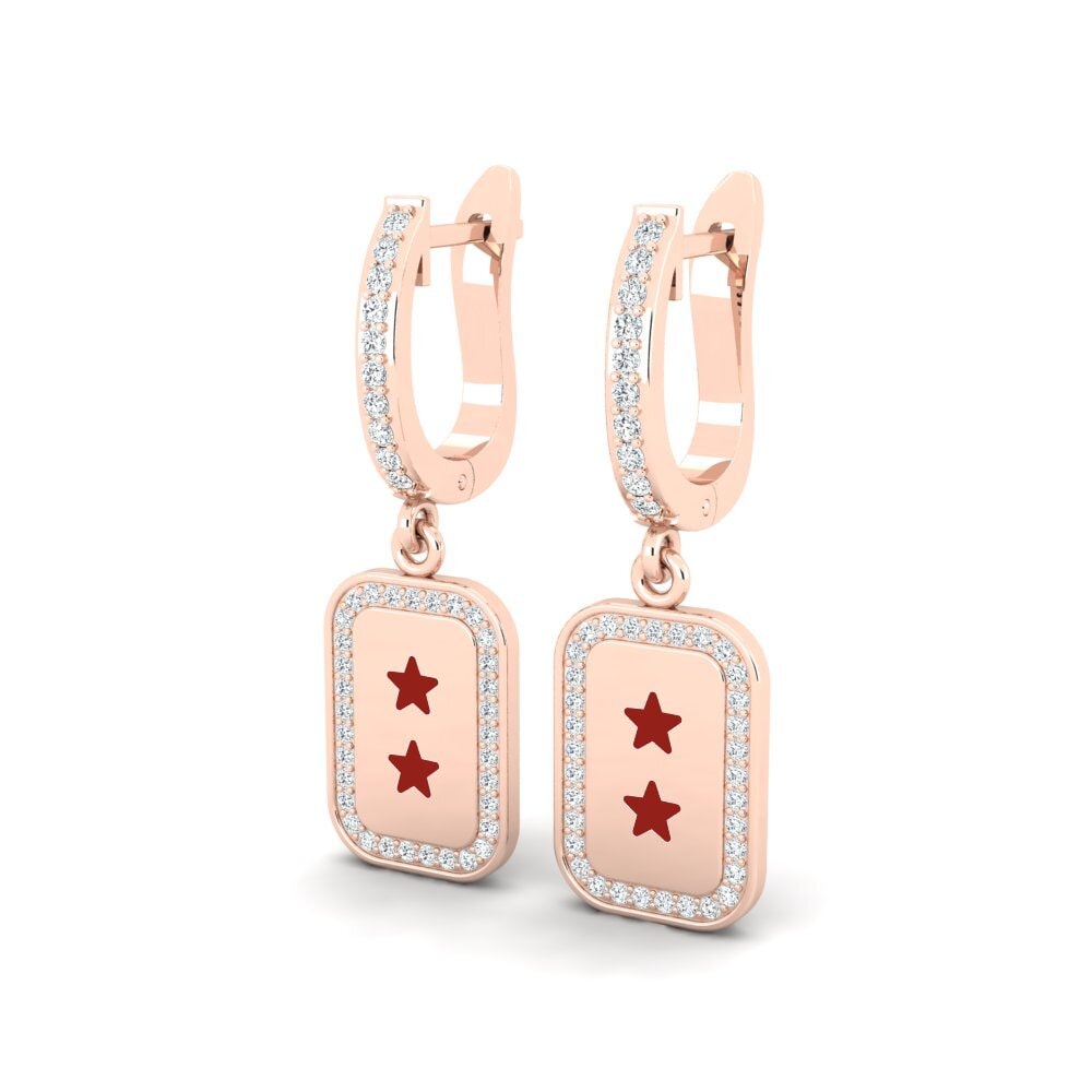 18k Oro Rosa Pendiente de mujer Paille